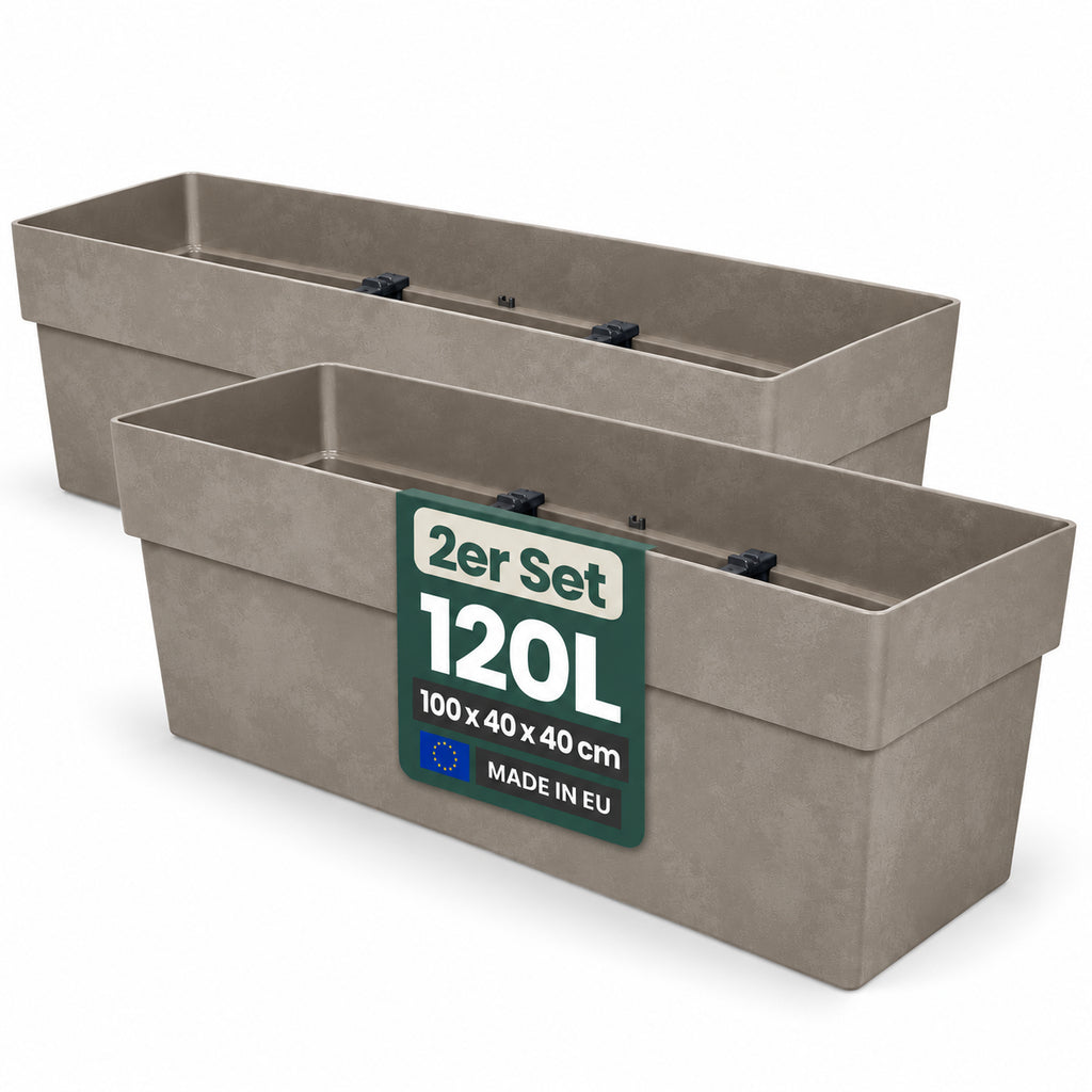 Rollbarer XXL Pflanzkasten 'LIKE' 100 cm, rechteckig (Set/Farbe wählba – Kreher Technik