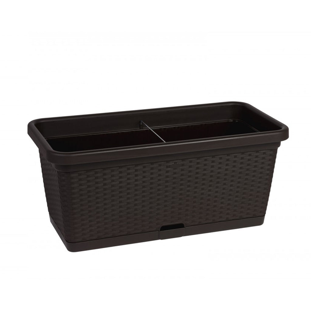 Rollbarer Blumenkasten in Rattan-Optik 80 cm (Farbe wählbar) – Kreher Technik