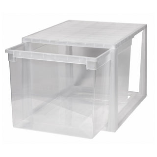 Schubladenbox 52 Größe XXL, 48 Liter - extra tief und hoch (weiss, transparent)
