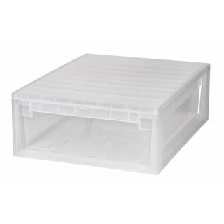 Schubladenbox 52 Größe XL, 22 Liter - extra tief und halbhoch (weiss, transparent)