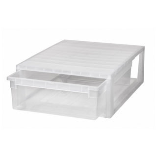 Schubladenbox 52 Größe XL, 22 Liter - extra tief und halbhoch (weiss, transparent)