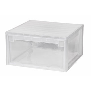 Schubladenbox Größe L, Volumen 23 Liter (weiss, transparent)