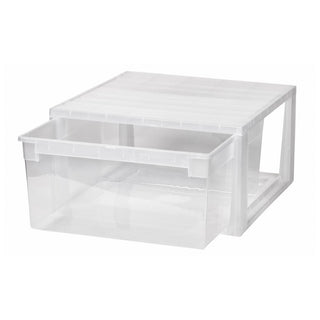 Set: 2 x Schubladenbox Größe L, Volumen 23 Liter (weiss, transparent)