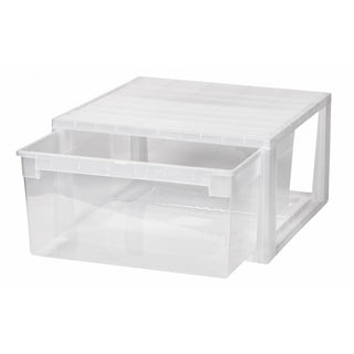 Schubladenbox Größe M, Volumen 12 Liter (weiss, transparent)