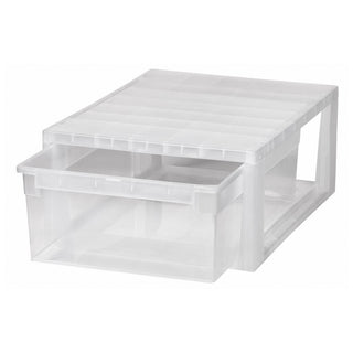 Set: 2 x Schubladenbox Größe M, Volumen 12 Liter (weiss, transparent)