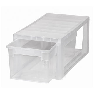Set: 2 x Schubladenbox Größe S, Volumen 7 Liter (weiss, transparent)