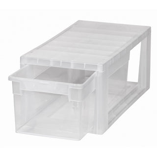 Schubladenbox Größe S, Volumen 7 Liter (weiss, transparent)