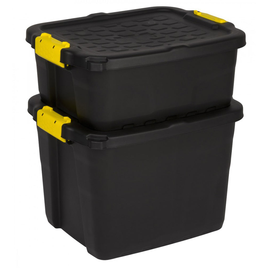 Transportbox/Rollbox mit Räder_ 75 Liter _Schwarz-Gelb – Kreher Technik