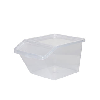3 x Basic Box 40 Liter Transparent, geteilter Deckel