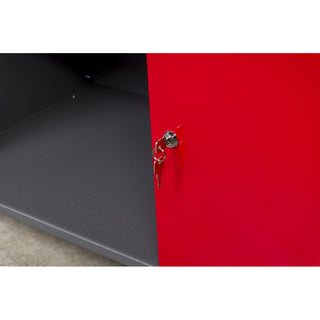 XL Werkbank aus Metall mit 2 Türen in Rot