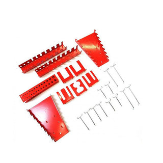 Hakensortiment mit 22 Teilen aus Metall in Rot