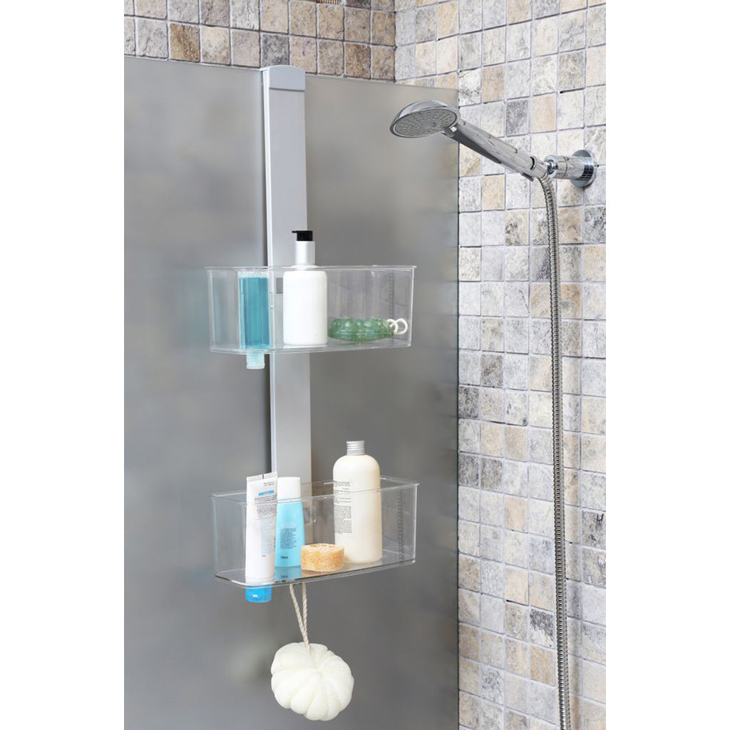 badezimmer aufbewahrung dusche Duschregal Aluminium mit zwei Körben aus Kunststoff (N34) – Kreher Technik