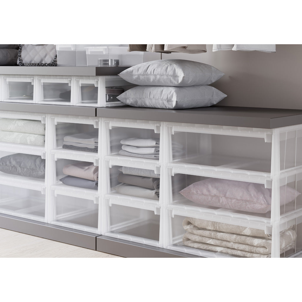 aufbewahrung schubladen durchsichtig Schubladenbox Größe L, Volumen 23 Liter (weiss, transparent) – Kreher Technik