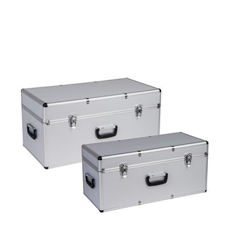 Bundle: Transportkoffer mit Aluminiumrahmen und ABS Korpus / 100 Liter + 65 Liter (Silber)