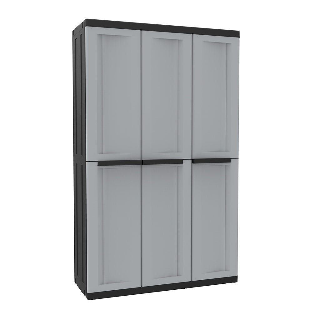 C-Twist Dreitüriger Multifunktionsschrank in Schwarz/Grau (Groß) – Kreher Technik