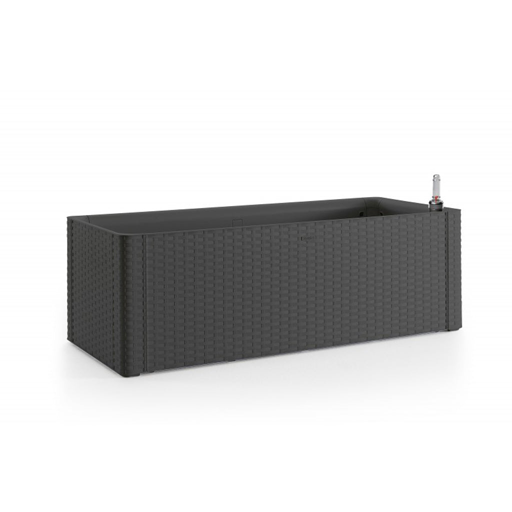 Set: 2 x XL PFLANZKASTEN mit Wasserspeicher Rattan (breite Version) Fa – Kreher Technik