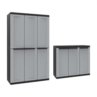 Bundle: 1 x C-Twist Dreitüriger Schrank mit 3 Böden + 1 x C-Twist Dreitüriger Schrank mit 1 Boden