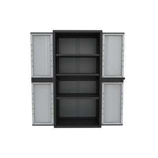 Set: 2 x Kreher - Jumbo-Schrank mit 3 Böden (schwarz, grau)